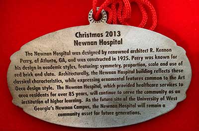 2013 Ornament Features Newnan Hospital and Its Future as the Newnan Center 